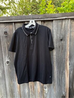 Boss Black Polo with White Contrast Trim XL